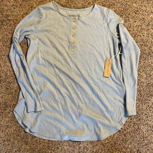 NWT SIMPLY SOUTHERN HENLEY BLUE